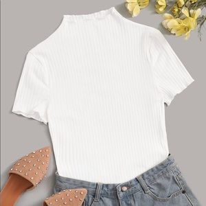 Ribbed Turtleneck T-shirt